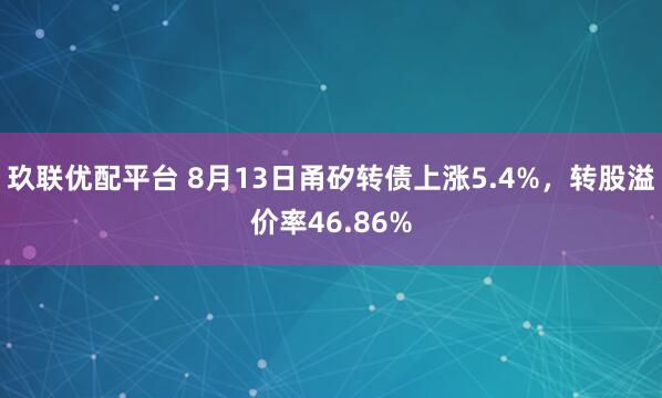 玖联优配平台 8月13日甬矽转债上涨5.4%,转股溢价率46.86%